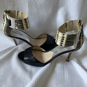 Micheal Kors black/snake print heels